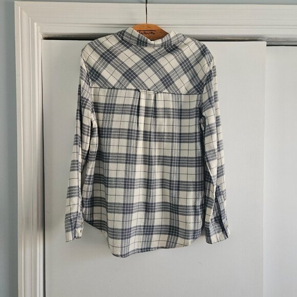 Arizona Jean Co Blue White Button Down Flannel Long Sleeve Small Shirt - Picture 2 of 6